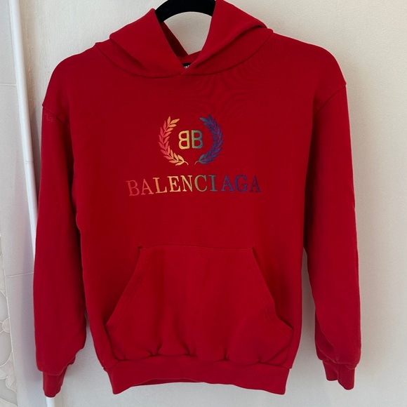 Balenciaga Vibrant Red Hoodie - Picture 1 of 4